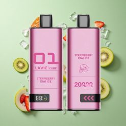 Lavie Cube 20000 Puffs Vienreizējās lietošanas Vape Zemeņu Kiwi Ledus